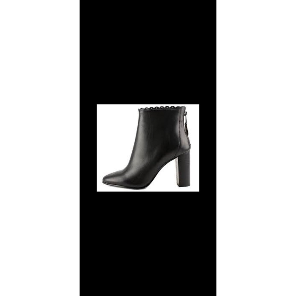 Coach Terence Soft Shine Calf Round Toe Leather Ankle Black SIZE 6B